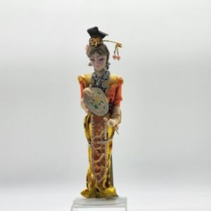 Vintage Taiwan Detailed Ornate Souvenir Doll 10 Inches Tall